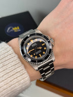 Seiko Mod Black Vintage Sub Diver | Oyster • 40mm Sapphire• NH35 Automatic