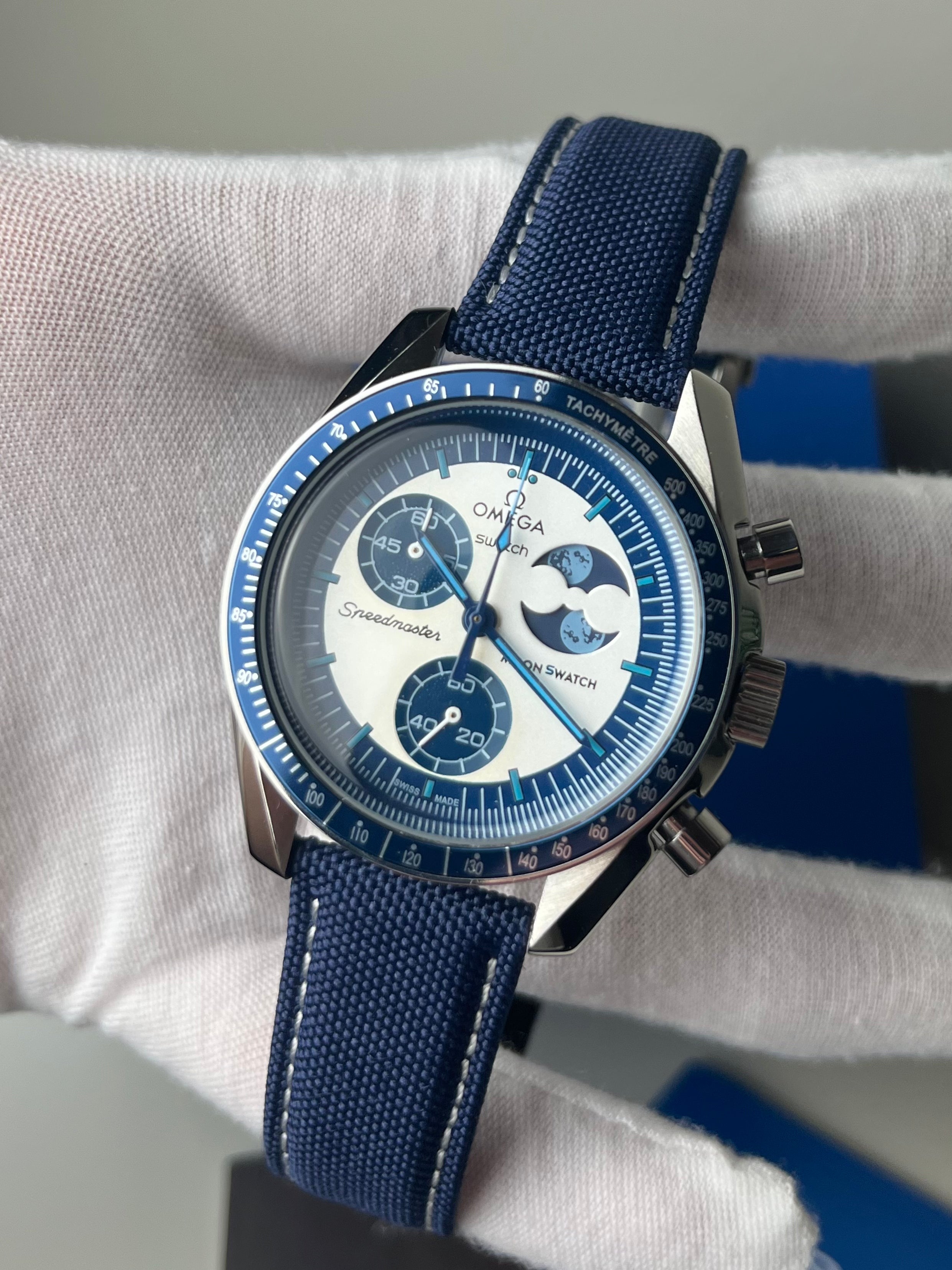 Omega X Swatch 'Super Blue MoonPhase' VK63 Metal Case Custom Mod