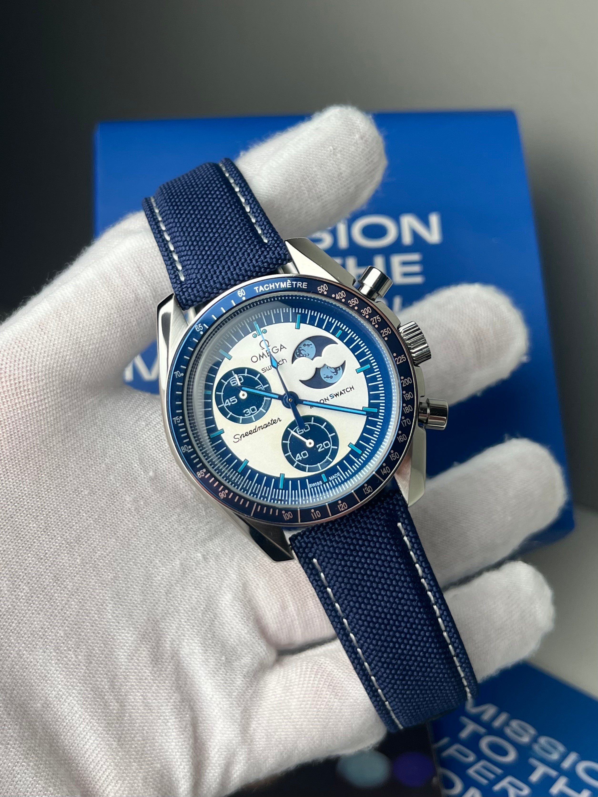 Omega X Swatch 'Super Blue MoonPhase' VK63 Metal Case Custom Mod