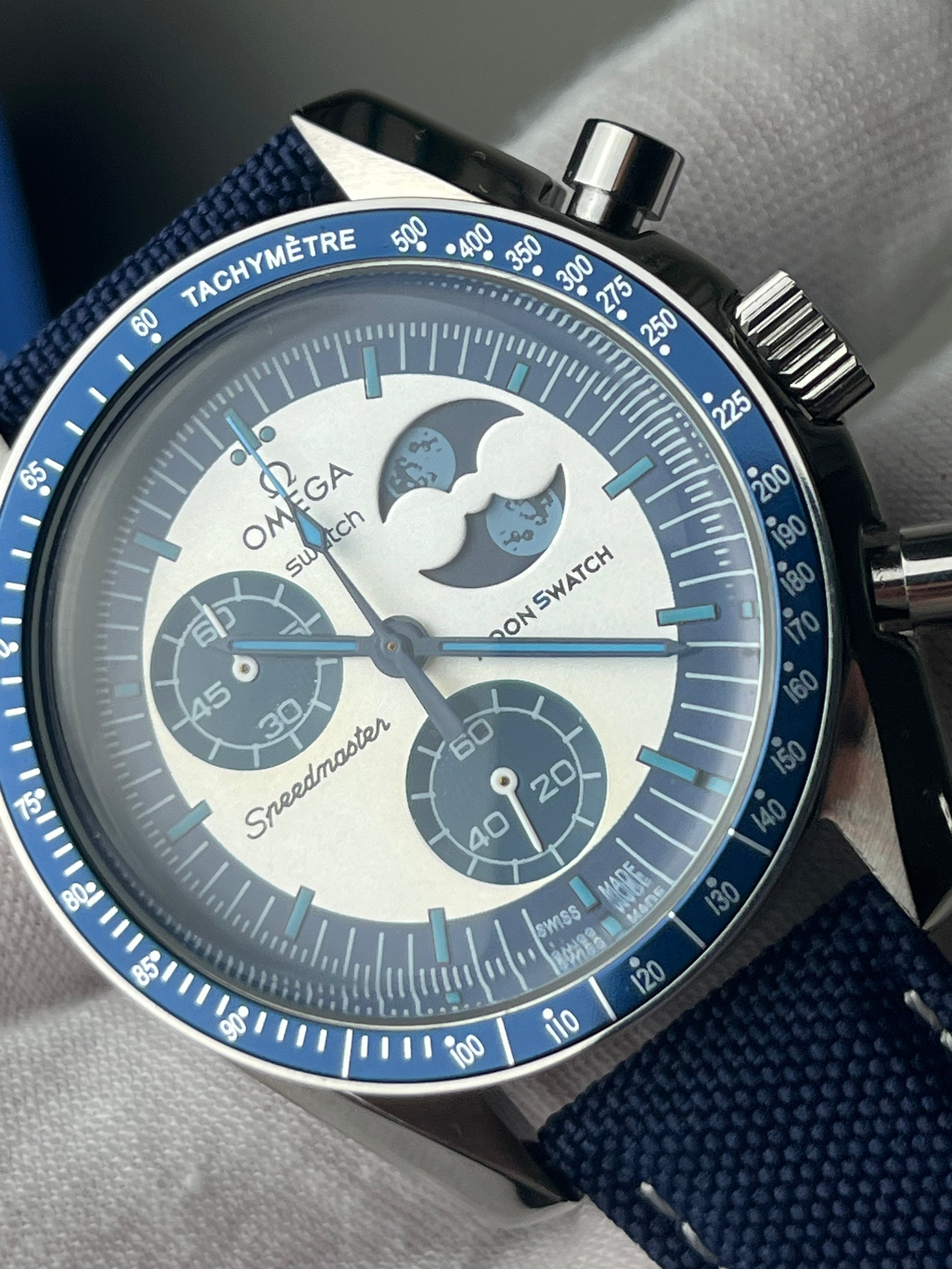 Omega X Swatch 'Super Blue MoonPhase' VK63 Metal Case Custom Mod