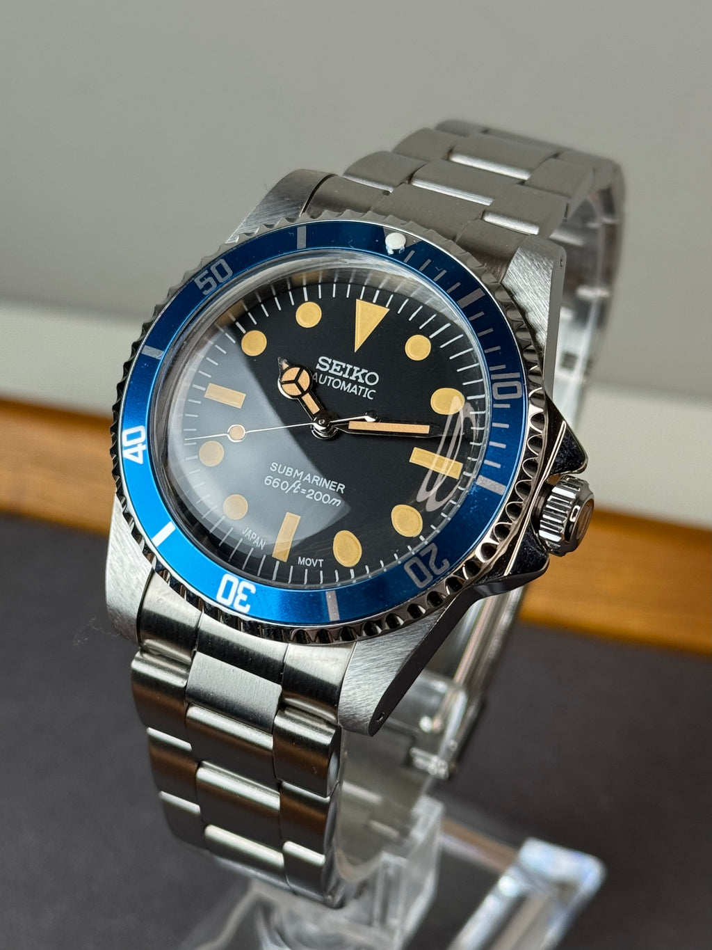 Seiko Mod Watch Vintage Sub Diver | Oyster • 40mm Sapphire• NH35 Automatic