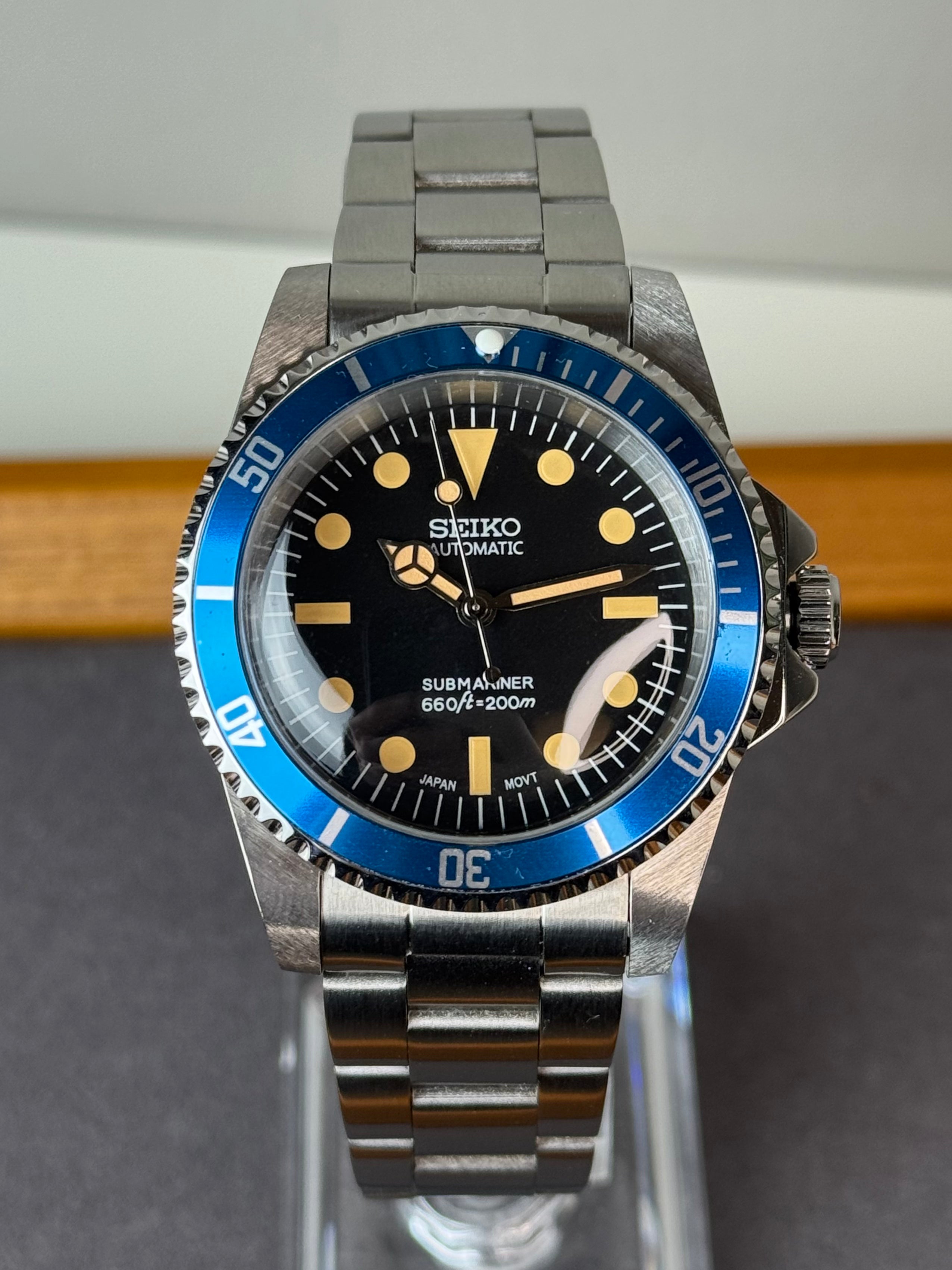 Seiko Mod Watch Vintage Sub Diver | Oyster • 40mm Sapphire• NH35 Automatic