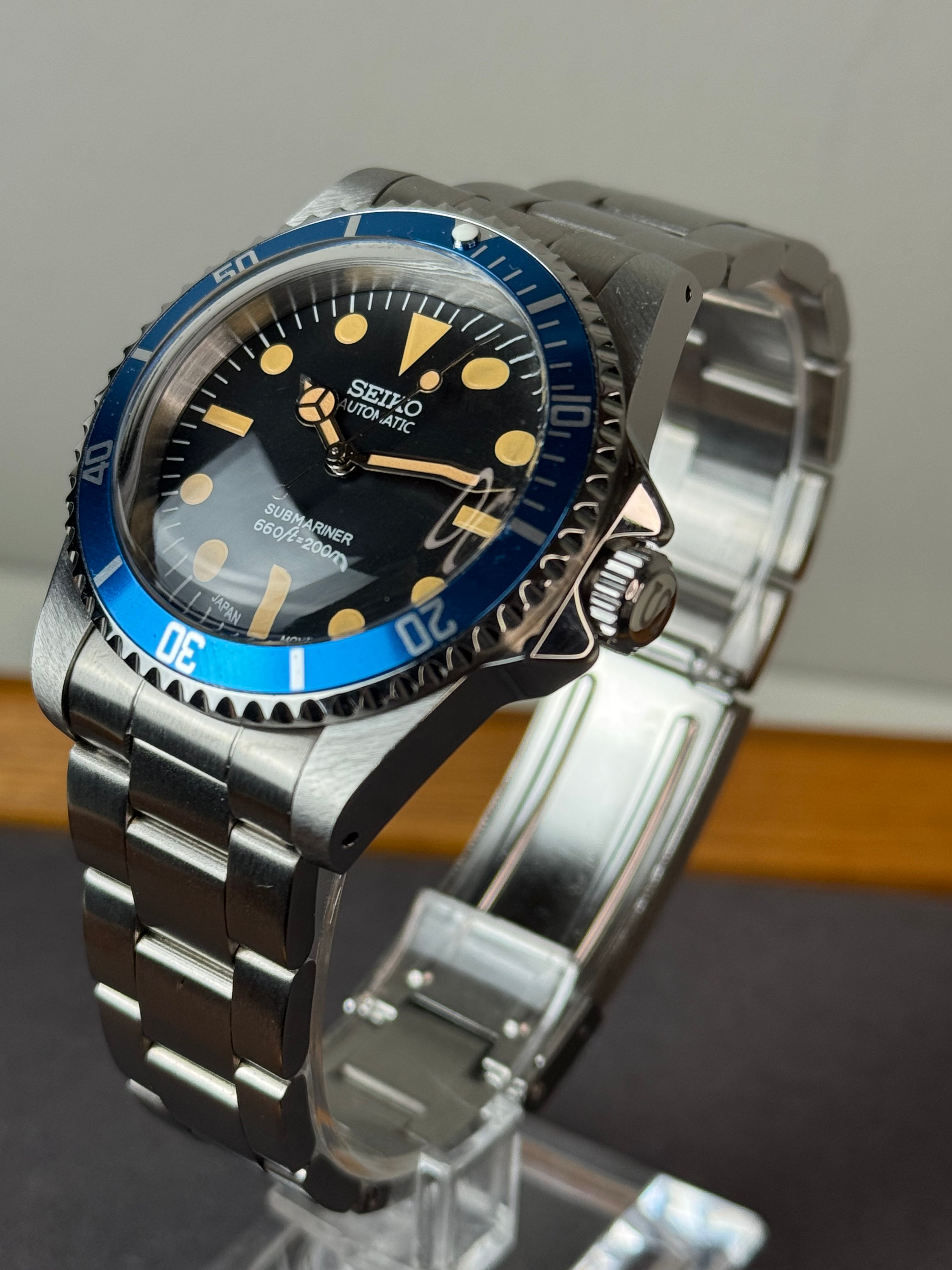 Seiko Mod Watch Vintage Sub Diver | Oyster • 40mm Sapphire• NH35 Automatic