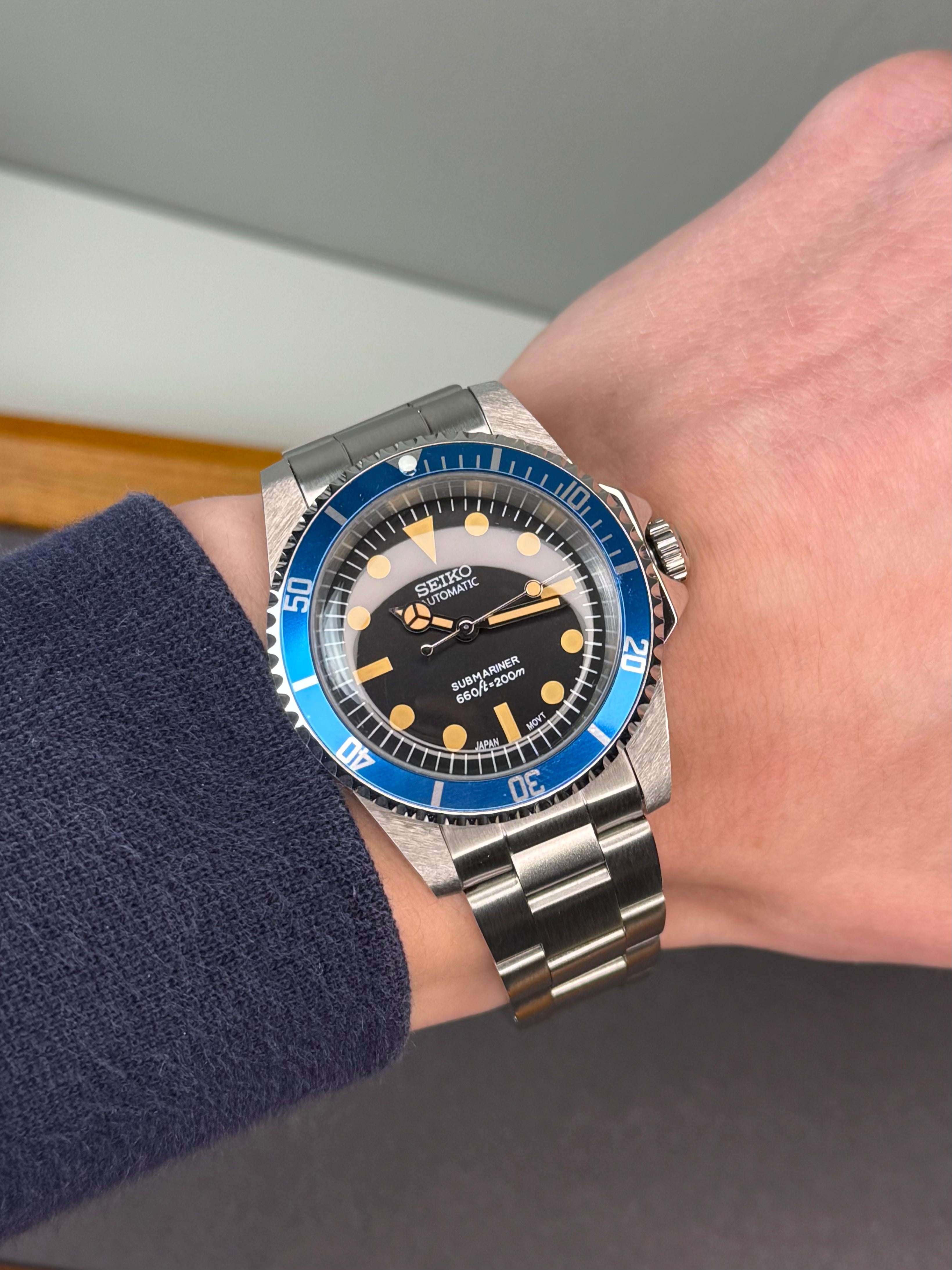 Seiko Mod Watch Vintage Sub Diver | Oyster • 40mm Sapphire• NH35 Automatic