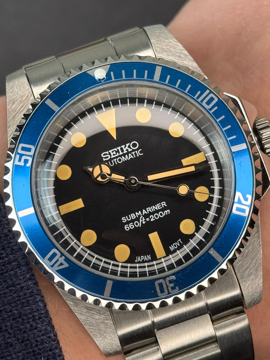 Seiko Mod Watch Vintage Sub Diver | Oyster • 40mm Sapphire• NH35 Automatic