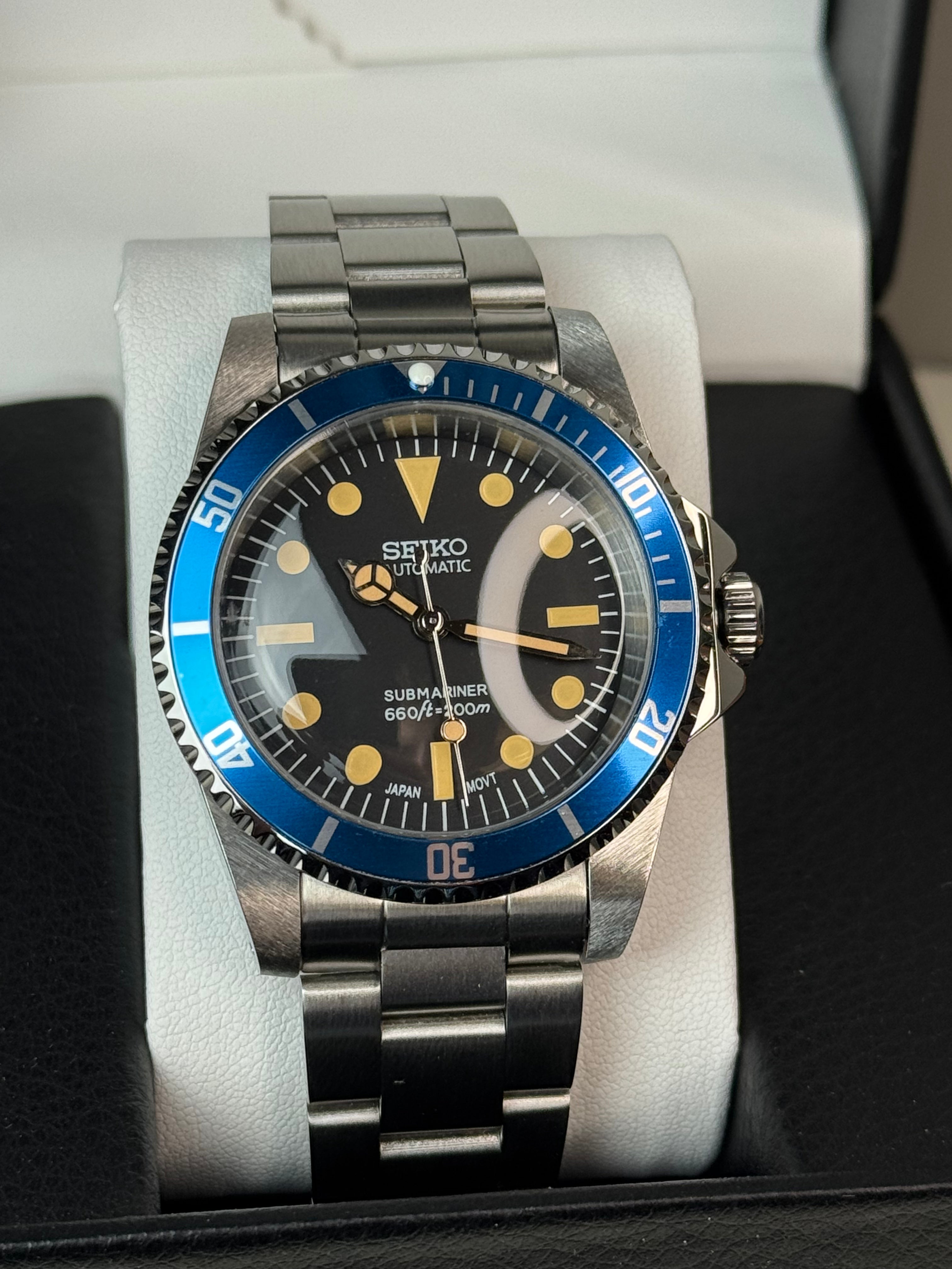 Seiko Mod Watch Vintage Sub Diver | Oyster • 40mm Sapphire• NH35 Automatic