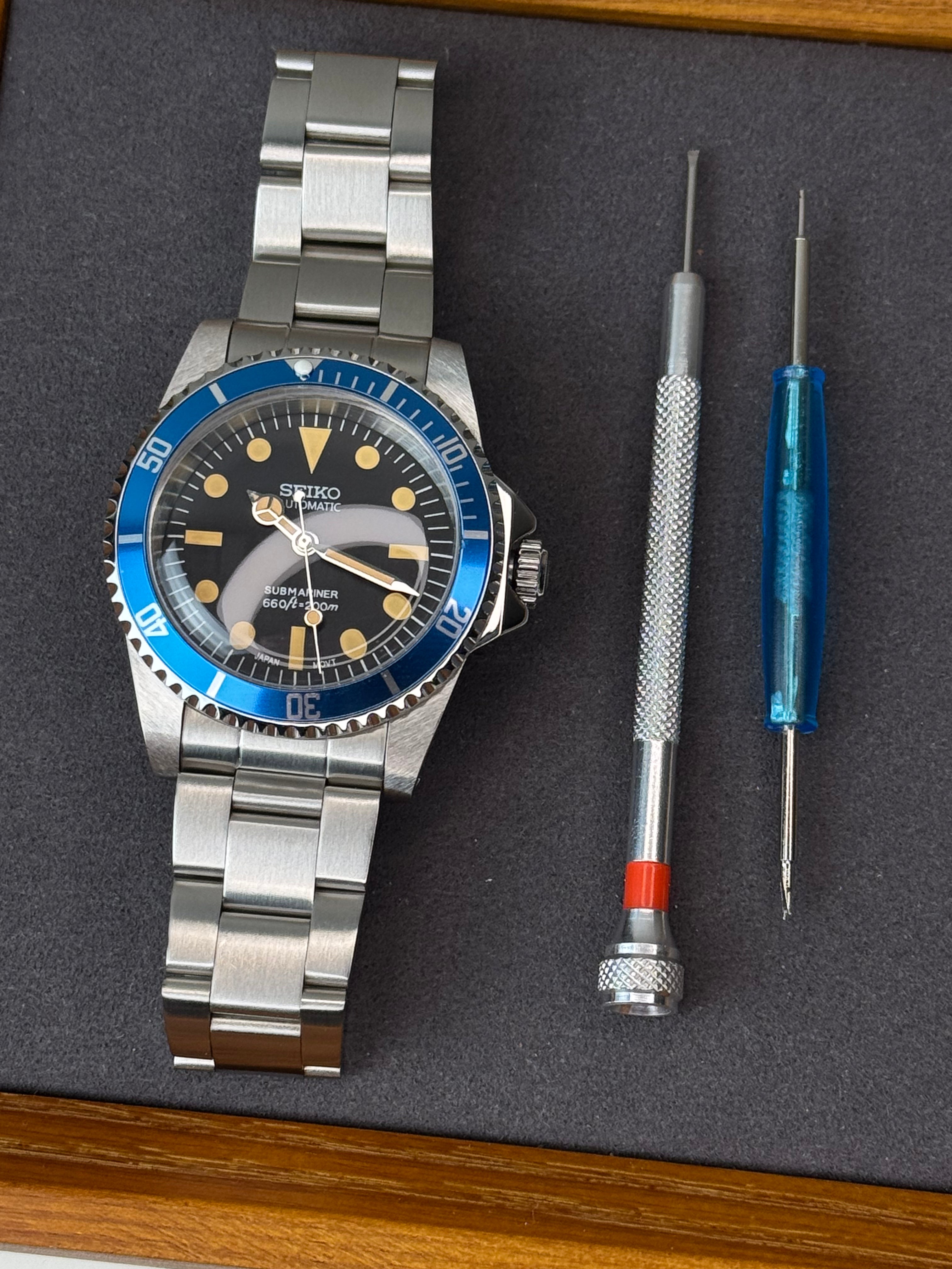 Seiko Mod Watch Vintage Sub Diver | Oyster • 40mm Sapphire• NH35 Automatic