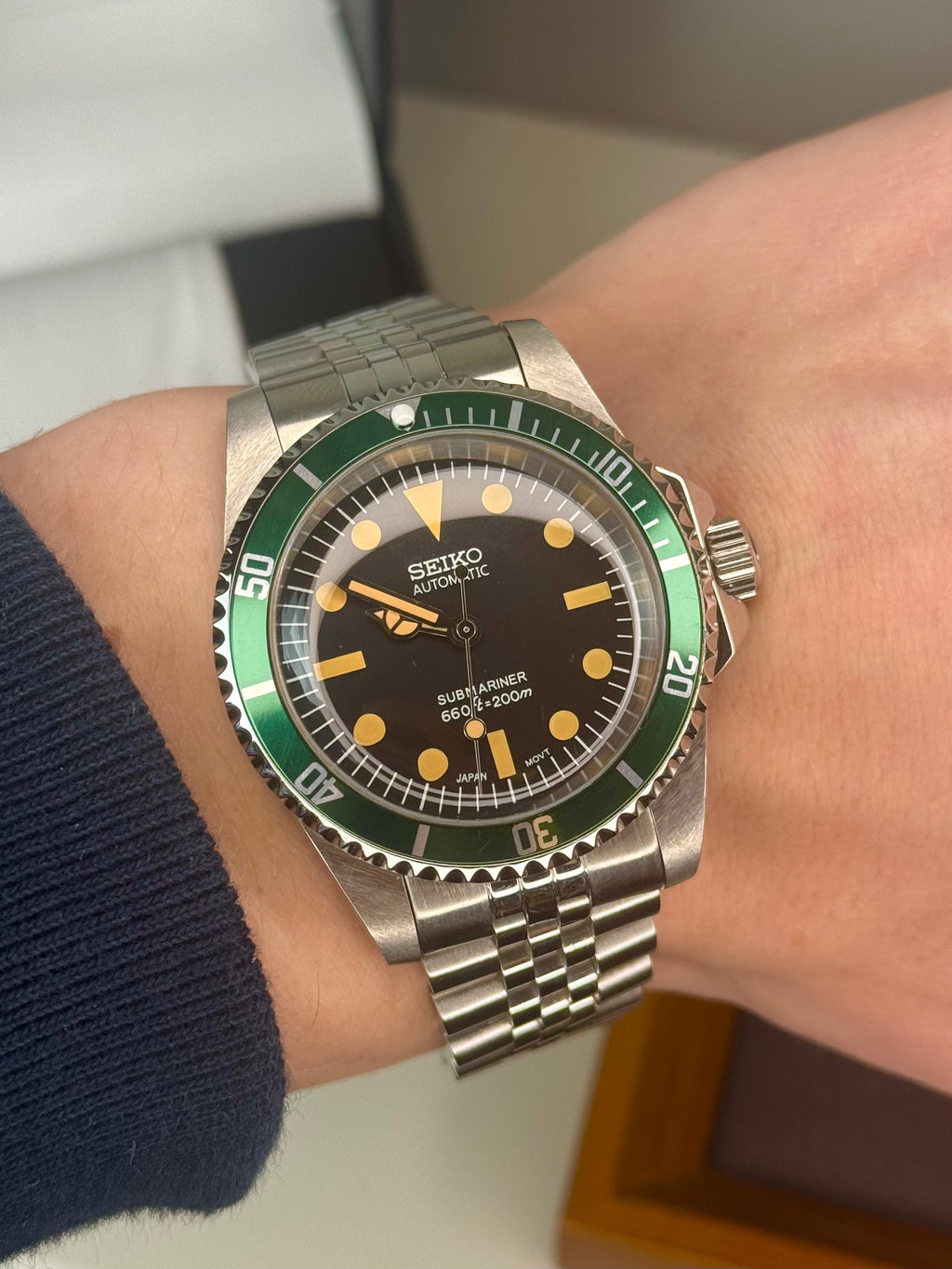 Seiko Mod Green Vintage Sub Diver | Oyster • 40mm Sapphire• NH35 Automatic