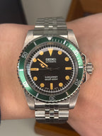 Seiko Mod Green Vintage Sub Diver | Oyster • 40mm Sapphire• NH35 Automatic