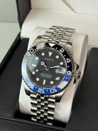 Seiko Mod 'Batman' GMT Diver | Jubilee • 40mm Sapphire• NH35 Automatic